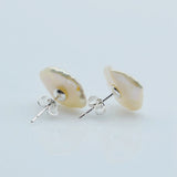 Baroque Pearl 925 Silver Stud Earrings Natural White Freshwater Pearl