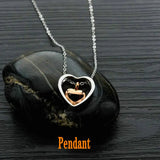 Titanium Steel Double Love Heart Pendant for Pet Ashes