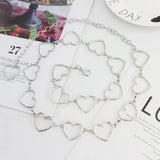 Metal Heart Chain Waist Belt for Women Hip-Hop Jeans Accessories