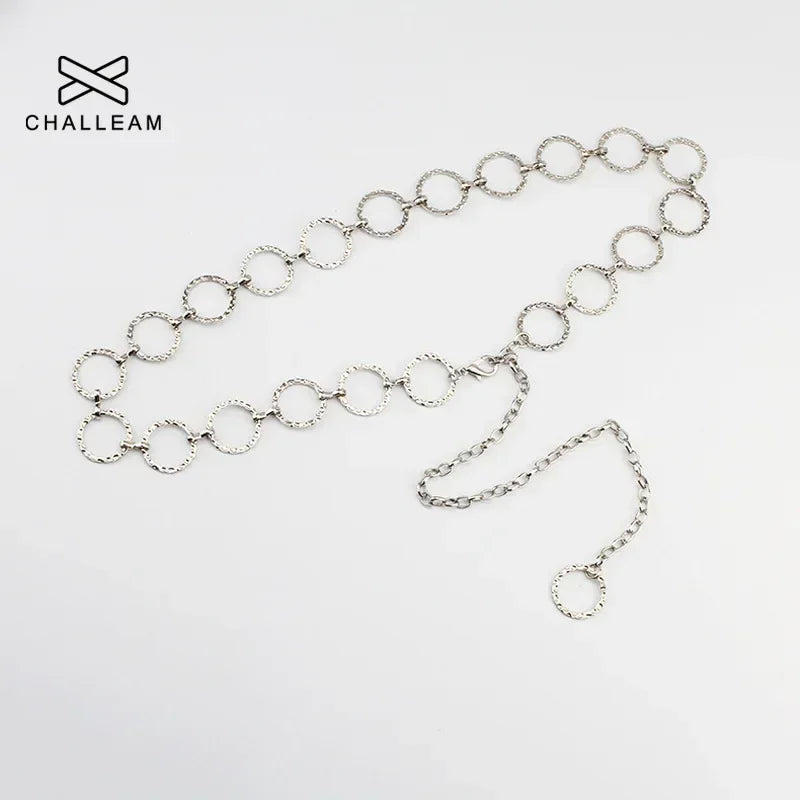 Metal Heart Chain Waist Belt for Women Hip-Hop Jeans Accessories