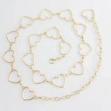 Metal Heart Chain Waist Belt for Women Hip-Hop Jeans Accessories