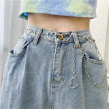 Metal Heart Chain Waist Belt for Women Hip-Hop Jeans Accessories