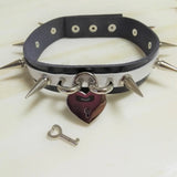 Women Sexy Lolita Punk Choker Goth Heart LOCK Rivet Harajuku Leather Necklace