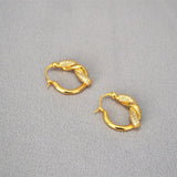 Zircon Inlay Hoop Earrings for Feast