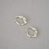 Zircon Inlay Hoop Earrings for Feast