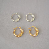 Zircon Inlay Hoop Earrings for Feast