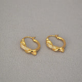 Zircon Inlay Hoop Earrings for Feast
