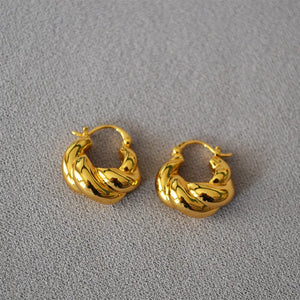 Women Twist Shape Earrings Hoop Jewelry Plated
