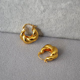Women Twist Shape Earrings Hoop Jewelry Plated