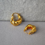 Women Twist Shape Earrings Hoop Jewelry Plated