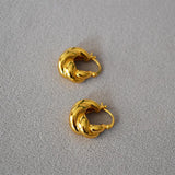Women Twist Shape Earrings Hoop Jewelry Plated