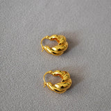 Women Twist Shape Earrings Hoop Jewelry Plated