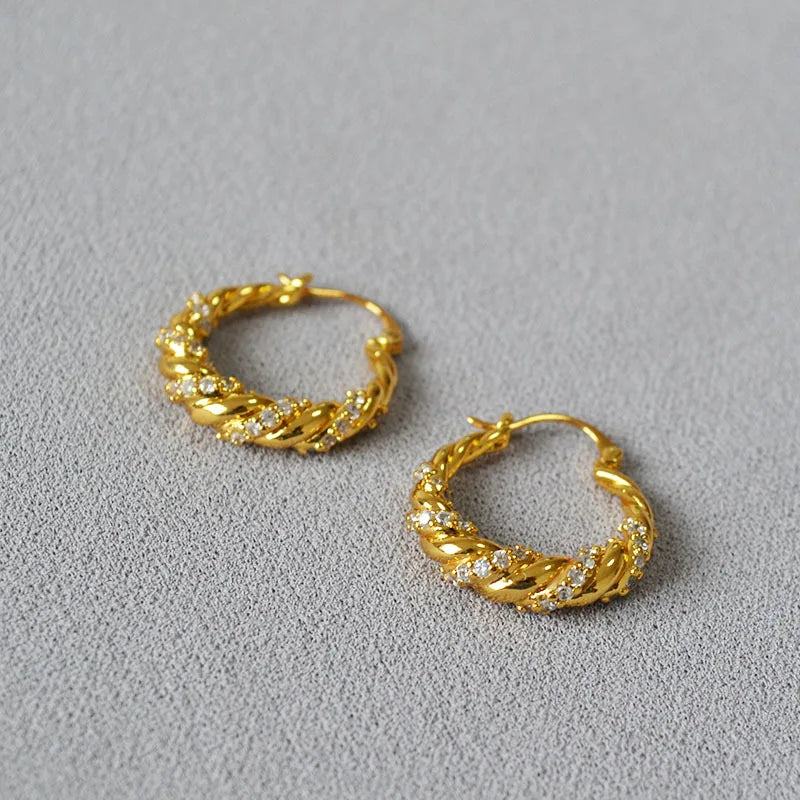 Zircon Sparkle Earrings Hoop for Women