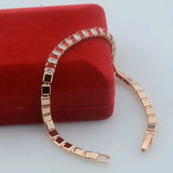 Rose Gold Red Stone Link Bracelet Toggle Jewelry