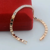 Rose Gold Red Stone Link Bracelet Toggle Jewelry