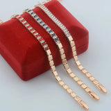 Rose Gold Red Stone Link Bracelet Toggle Jewelry