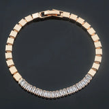 Rose Gold Red Stone Link Bracelet Toggle Jewelry
