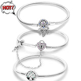 925 Silver Heart Key Lock Bracelet High Party Birthday Gift