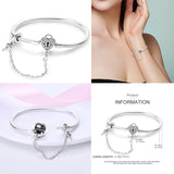 925 Silver Heart Key Lock Bracelet High Party Birthday Gift