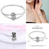 925 Silver Heart Key Lock Bracelet High Party Birthday Gift