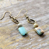 Vintage Natural Stone Boho Dangle Earrings