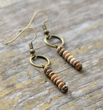 Boho Dangle Earrings with Natural Stone - Ethnic Jewelry
