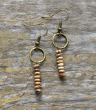Boho Dangle Earrings with Natural Stone - Ethnic Jewelry