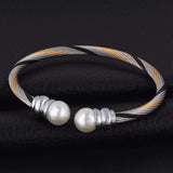 Adjustable Stainless Steel Twisted Cable Cuff Bangle Bracelet