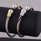 Adjustable Stainless Steel Twisted Cable Cuff Bangle Bracelet