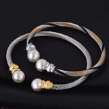 Adjustable Stainless Steel Twisted Cable Cuff Bangle Bracelet
