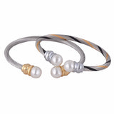 Adjustable Stainless Steel Twisted Cable Cuff Bangle Bracelet