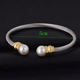 Adjustable Stainless Steel Twisted Cable Cuff Bangle Bracelet