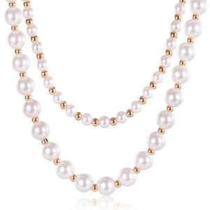 Rose Beaded Pearl Necklace Chain Womens 6/10mm 585 Girls Jewelry Gift