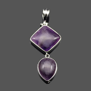 Womens Geometric Pendant Amethyst Turquoise Quartz Stone Pendants