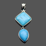 Womens Geometric Pendant Amethyst Turquoise Quartz Stone Pendants