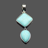 Womens Geometric Pendant Amethyst Turquoise Quartz Stone Pendants