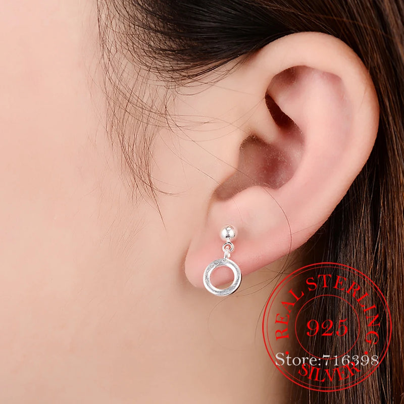 925 Solid Sterling Silver Square Drop Earrings for Women Girls Teen