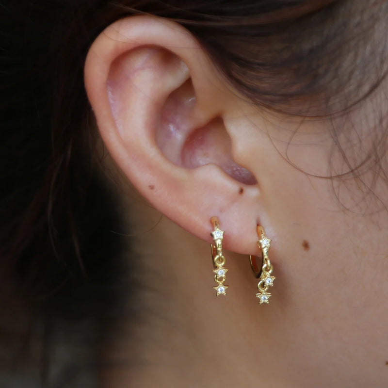 925 Sterling Silver Star Charm Stud Earrings For Women