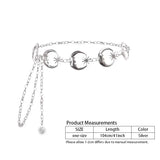 Womens Silver Moon Pendant Hip Chain