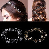 Bridal Rhinestone Pearl Headband Tiara Hair Chain