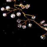 Bridal Rhinestone Pearl Headband Tiara Hair Chain