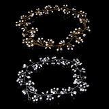 Bridal Rhinestone Pearl Headband Tiara Hair Chain