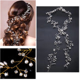 Bridal Rhinestone Pearl Headband Tiara Hair Chain