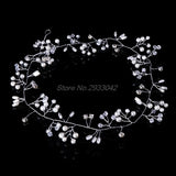 Bridal Rhinestone Pearl Headband Tiara Hair Chain