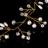 Bridal Rhinestone Pearl Headband Tiara Hair Chain