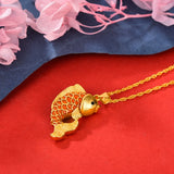 Red Kio Fish Pendant Chain Ethnic Style Jewelry Gift