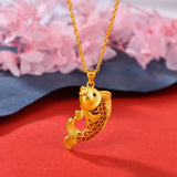 Red Kio Fish Pendant Chain Ethnic Style Jewelry Gift
