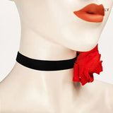 Womens Gothic Choker Necklace Retro-Big Flower Clavicle Chain Punk Collar