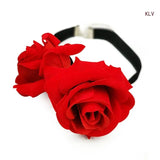 Womens Gothic Choker Necklace Retro-Big Flower Clavicle Chain Punk Collar