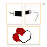 Womens Gothic Choker Necklace Retro-Big Flower Clavicle Chain Punk Collar